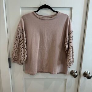 a new day Lace Sleeve Blouse - Light Pink